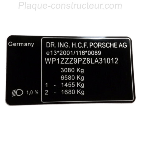 Plaque constructeur Porsche