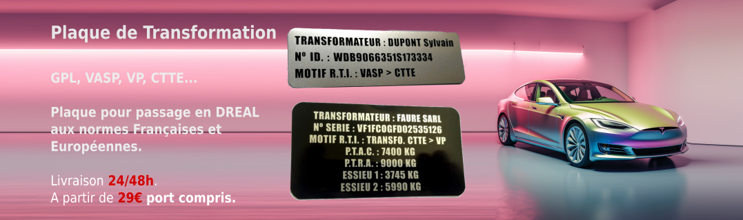 Plaque et étiquette de transformation vasp ctte vp